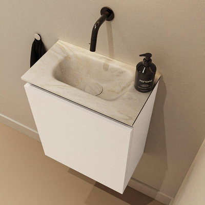 MONDIAZ TURE-DLUX 40cm toiletmeubel Talc. EDEN wastafel Ostra positie midden. Zonder kraangat.