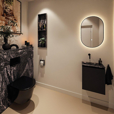 MONDIAZ TURE-DLUX Meuble toilette - 40cm - Urban - EDEN - vasque Lava - position gauche - sans trou de robinet