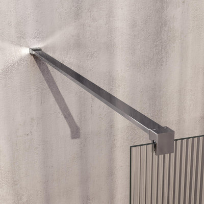 BRAUER Oblivion Paroi de douche à l'italienne - 100x200cm - verre cannelé clair - revêtement en verre - chrome brillant