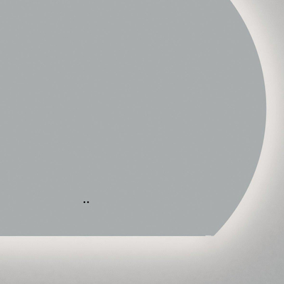 Saniclass Aura Badkamerspiegel - 120x102cm - halfrond - horizontaal / verticaal - indirecte LED verlichting - spiegelverwarming - Infrarood SHOWROOMMODEL