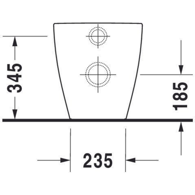 Duravit Starck Me closetpot diepspoel staand back to wall 37x60cm incl. bevestiging afvoer horizontaal mat wit