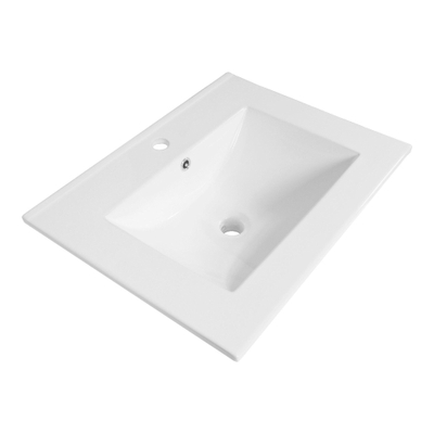 Meuble lavabo Brauer Frost - 61x46x2cm - trop-plein - 1 lavabo central - 1 trou de robinet - céramique - blanc