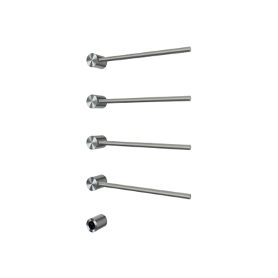 Hotbath &MORE Handdoekradiator - 50x76cm - rond - 4 stangen - horizontaal - met schakelaar - geborsteld nikkel (RVS)