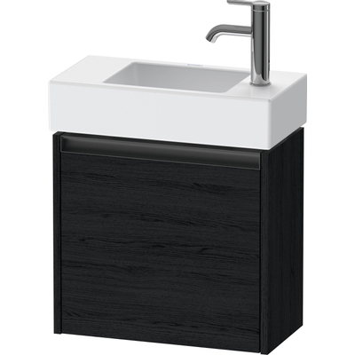 Duravit Ketho.2 Wastafelonderbouwkast - met 1 deur - 48.4x23.8x44cm rechts - met greep antraciet - eiken zwart mat