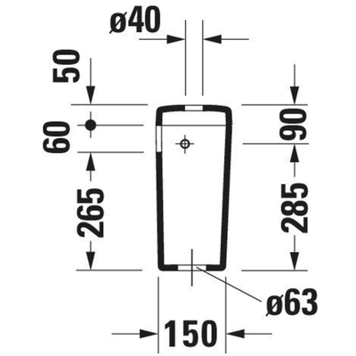 Duravit D Code Réservoir pour WC à poser avec connexion latérale Blanc