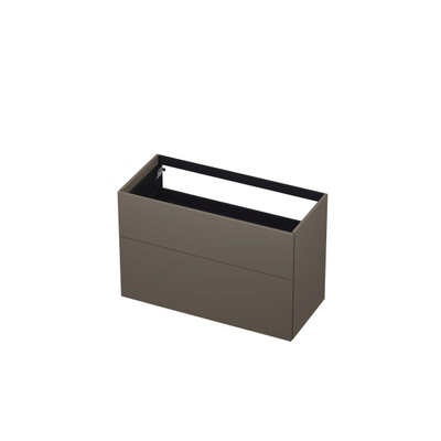 INK Wastafelonderkast - 100x45x65cm - 2 lades - push to open - met rechte opdekfronten - MDF lak - Mat taupe