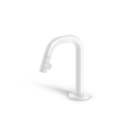 Clou Kaldur robinet de lave-mains 2x15.9cm bec court droit Blanc mat