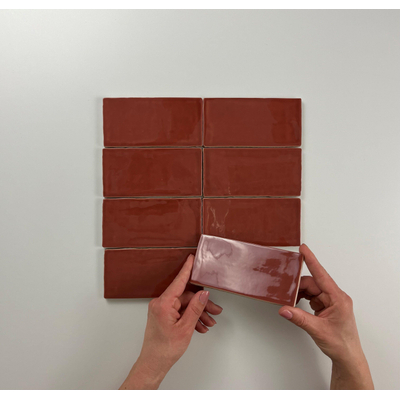 ÉCHANTILLON Cifre Cerámica Carreau mural Atlas Garnet Brillo Vintage Brillant rouge