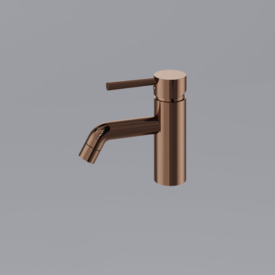 FortiFura Calvi Ensemble de robinet lavabo - bas - bonde non-obturable - siphon bas design - Cuivre