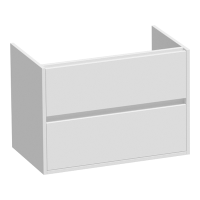 BRAUER Adore Ensemble meuble de salle de bains - 80x65x46cm - 2 tiroirs - sans poignée - fermeture en douceur - lavabo aspect marbre - avec trou de robinetterie - nero marquina - blanc mat