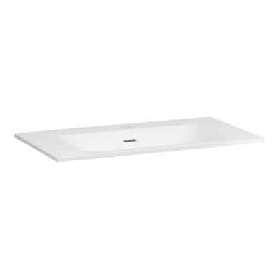 BRAUER Glacier lavabo - 80x46x2cm - 1 vasque - 1 trou de robinet - fine stone - blanc haute brillance