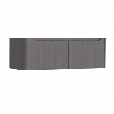 H&R Badmeubelen Juice Meuble sous lavabo - 120x45x40cm - angle gauche arrondi - 2 tiroirs - poignée intégrée - Wengé