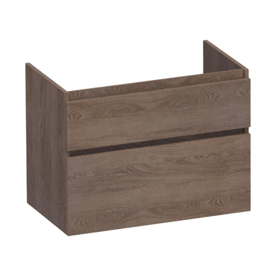 Saniclass Advance Meuble sous-lavabo 80x60x45.5cm sans poignées 2 tiroirs 1 espace siphon MDF Legno Viola