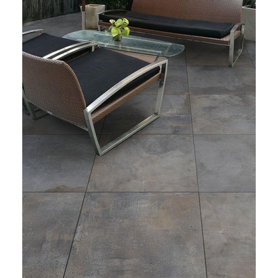 EnergieKer Magnetic Carrelage pour terrasse 60x60cm rectifié industrielle Gris foncé mat