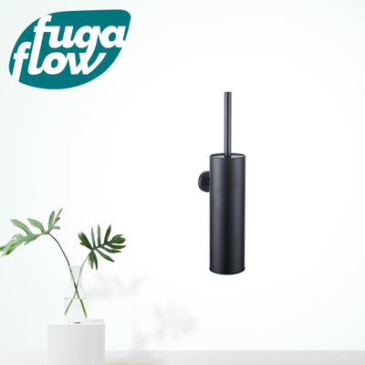 FugaFlow Efficiente Acces porte-brosse de toilette - modèle fermé - mural - rond - noir mat