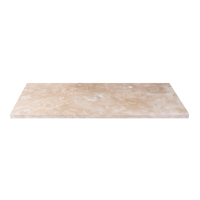 Saniclass Travertine plan sous vasque - 100x46cm - 1 trou de robinet - 1 découpe pour le siphon - pierre naturelle marbrée