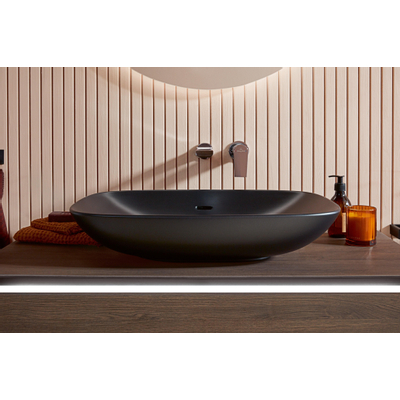 Villeroy & Boch Loop & friends opzetwastafel 62x42cm rechth met overloop CeramicPlus ebony