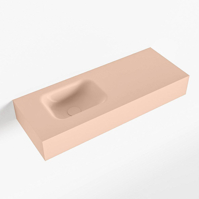 Mondiaz LEX Fontein - 80x30x12cm - wasbak Links - zonder kraangaten - solid surface - Rosee