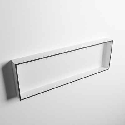 Mondiaz Easy nis 29.5x89.5x8cm voor Inbouw/opbouw 1 open vak Solid surface Talc/DarkGrey