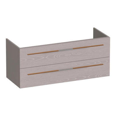 BRAUER Trust meuble sous-lavabo 120 sans poignées rapportées 2 tiroirs à fermeture douce et 2 découpes pour siphon - Timber Greige