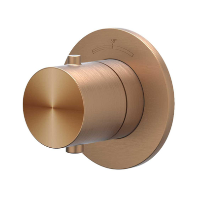 IVY Concord Partie apparente - robinet d'arrêt encastré à débit - symmetry - rosace ronde - RVS316 - cuivre brossé mat PVD