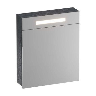 Saniclass 2.0 Spiegelkast - 60x70x15cm - verlichting geintegreerd - 1 linksdraaiende spiegeldeur - MFC - metal
