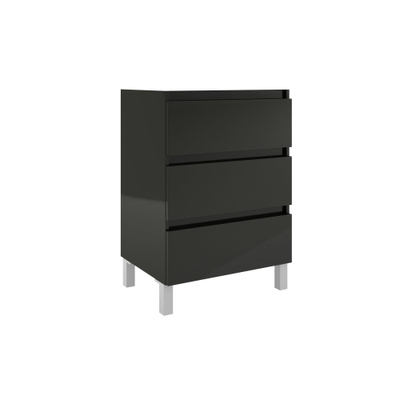 Adema Chaci PLUS Ensemble de meuble - 59.5x86x45.9cm - plan sous vasque - 3 tiroirs - Noir mat