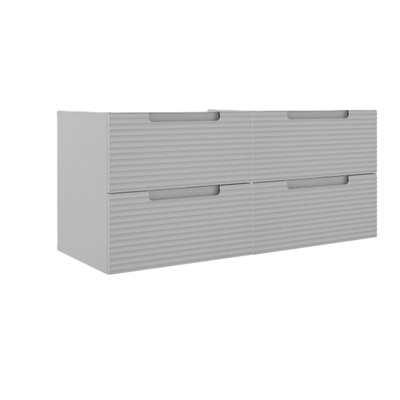 Saniclass Prime Balance Meuble sous lavabo - 120x55x44.9cm - 4 tiroirs - Poignée intégrée - MDF - mat greige (gris)
