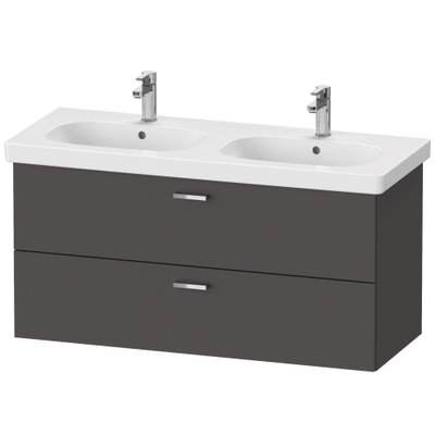 Duravit XBase Meuble sous lavabo 120x45.8x56cm Poignée standard avec softclose panneau de particules Graphite Mat