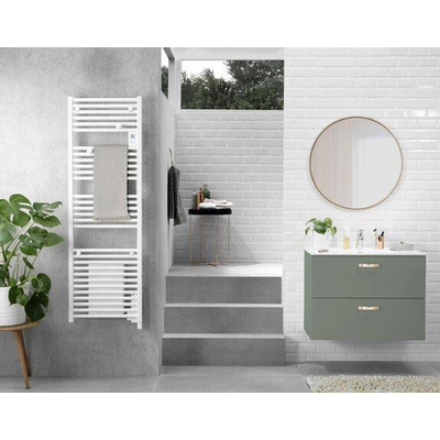Go by Van Marcke Doris radiateur sèche-serviettes électrique 109,5x50cm 1500 watt avec ventilateur et panneau de commande numérique blanc