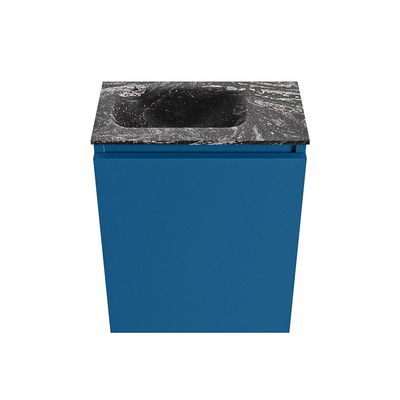 MONDIAZ TURE-DLUX Meuble de toilettes 40 cm Jeans. EDEN lavabo Lava position gauche. Avec 1 trou de robinet.