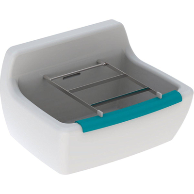 Geberit 300 Basic Norma évier de transpiration en porcelaine sanitaire avec rebord de protection 39x50x33.5cm avec trous pour grille à seau blanc