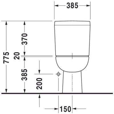 Duravit D-code closet staand 650mm diepspoel verticale afvoer AU wit