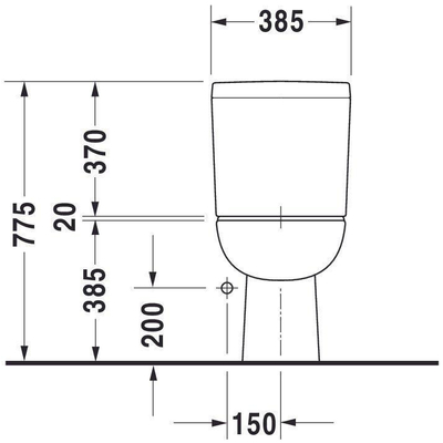 Duravit D-code Duoblokpot - diepspoel - met AO - 35.5x65cm - inclusief bevestiging - zonder reservoir - wit
