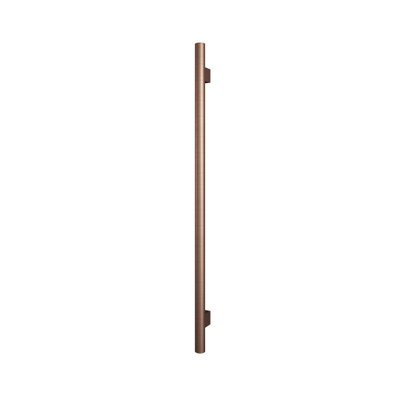 Hotbath &MORE Handdoekradiator - 5x115cm - rond - met geintergreerde schakelaar - verticaal - PVD - geborsteld koper