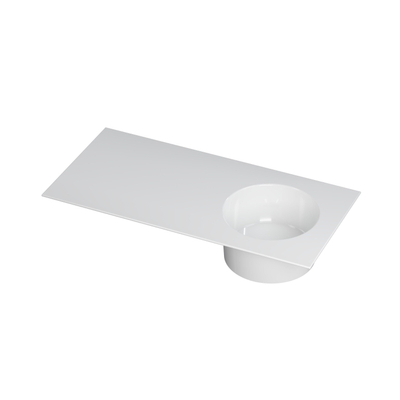 Ink ufo lavabo 100x18x48cm 0 trous pour robinet 1 lavabo porcelaine blanc brillant