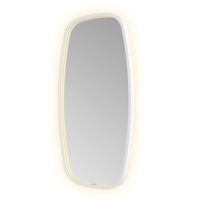 Hotbath &MORE Spiegel in aluminium frame / contour - 40x80cm - inclusief direct & indirect LED - spiegelverwarming - color changing - dimbaar - dottless - met afstandsbediening - mat wit