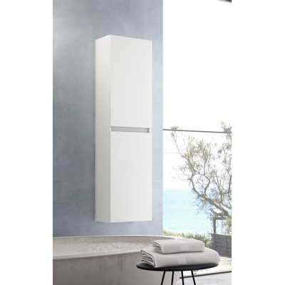 Saniclass Chaci Armoire haute - 140x35x27cm - 2 portes - blanc mat