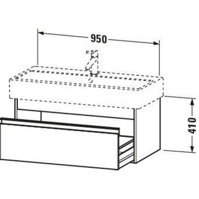 Duravit Ketho Wastafelonderkast 95x44x41cm 1 lade Standaard greep met softclose spaanplaat Grafiet Mat