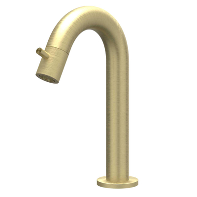IVY Concord Fonteinkraan - gebogen - opbouw - laag - RVS316 - geborsteld mat goud PVD