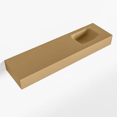 Mondiaz LEX Fontaine - 110x30x12cm - lavabo Droit - sans trous de robinet - solid surface - Oro
