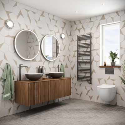 Crosswater Limit Plan vasque - 140x45.3cm - MDF - Noyer royal