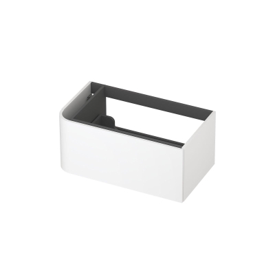 INK Concept R Wastafelonderkast - 80x45x35cm - 1 lade - opliggende grepen - afgeronde hoek links - MDF lak - mat wit