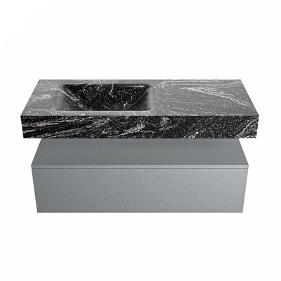 MONDIAZ ALAN - DLUX Badkamermeubelset - 110cm - onderkast - Plata - 1 lade - vrijhangende wastafel - wasbak links - 1 kraangat - Lava