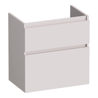 BRAUER Delight wastafelonderkast ondiep - 60x39x60cm - 2 softclose lades - greeploos - 1 sifon uitsparing - mat zand
