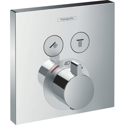 Hansgrohe ShowerSelect afbouwdeel v. inbouwkraan thermostatisch v. 2 douchefuncties m. start/stop-kraan brushed bronze