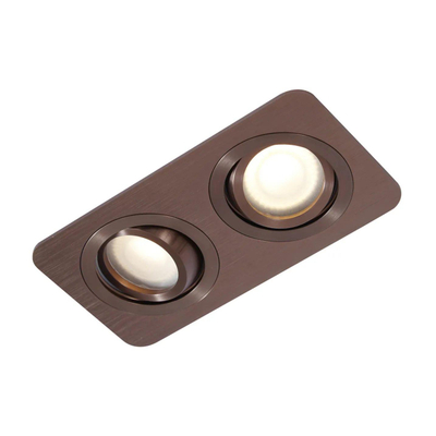 QAZQA Alberto Inbouwspot set - 2 spots - 11x17.5cm - inclusief led lamp helder - IP44 - Rechthoek - Brons