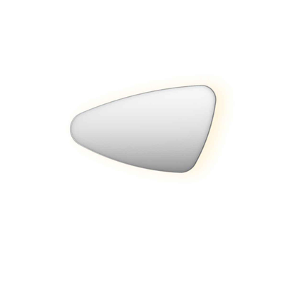 INK SP22 Miroir - 100x4x60cm - organique - dans un cadre en acier - gauche aluminium inox brossé