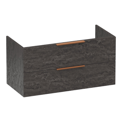 BRAUER Elevate wastafelonderkast 100 excl. opleggrepen 2 softclose lades en 1 sifon uitsparing - Damascus