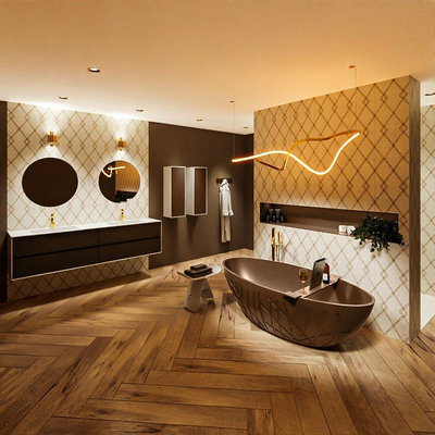 MONDIAZ HOLM Baignoire îlot - 180x85cm - rouille